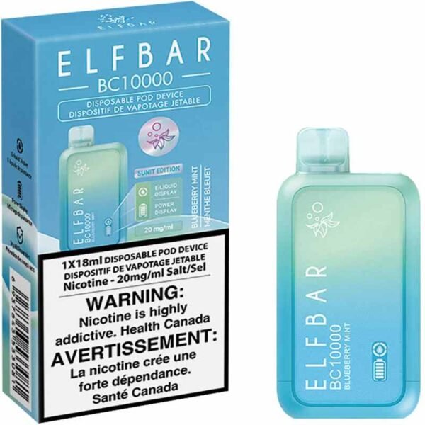 elf bar bc10000 blueberry mint puffs disposable vape india