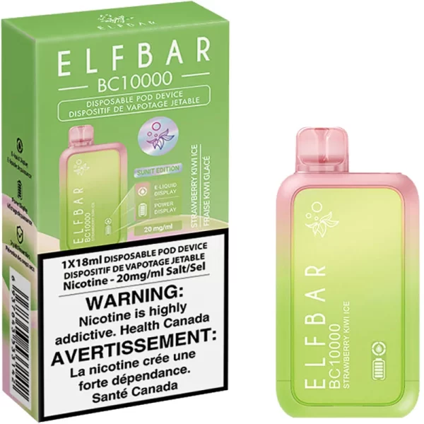 elf bar bc10000 strawberry kiwi ice puffs disposable vape india